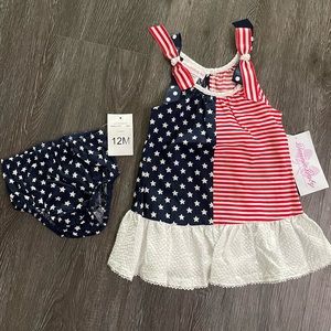 Bonnie Baby- 4th of July Dress for 12 mo old